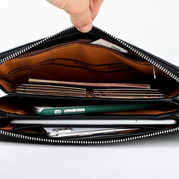 Planet Gates Men's Handbag Day Clutches Bags For Phone High Quality Spilt Leather Wallet Hand bag Large Capacity Male