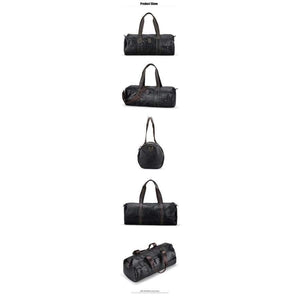 Planet Gates Men's Large Capacity PU Leather Sports Bag Gym Bag Fitness Sport Bags Travel Shoulder Handbag Male Bag Black Brown