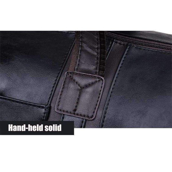 Planet Gates Men's Large Capacity PU Leather Sports Bag Gym Bag Fitness Sport Bags Travel Shoulder Handbag Male Bag Black Brown