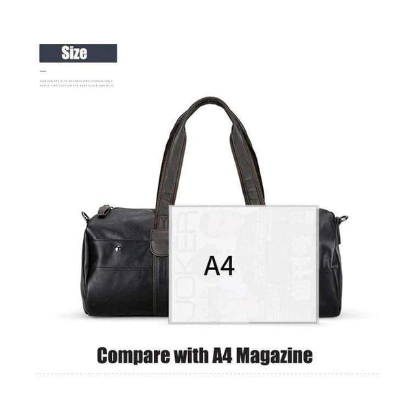 Planet Gates Men's Large Capacity PU Leather Sports Bag Gym Bag Fitness Sport Bags Travel Shoulder Handbag Male Bag Black Brown