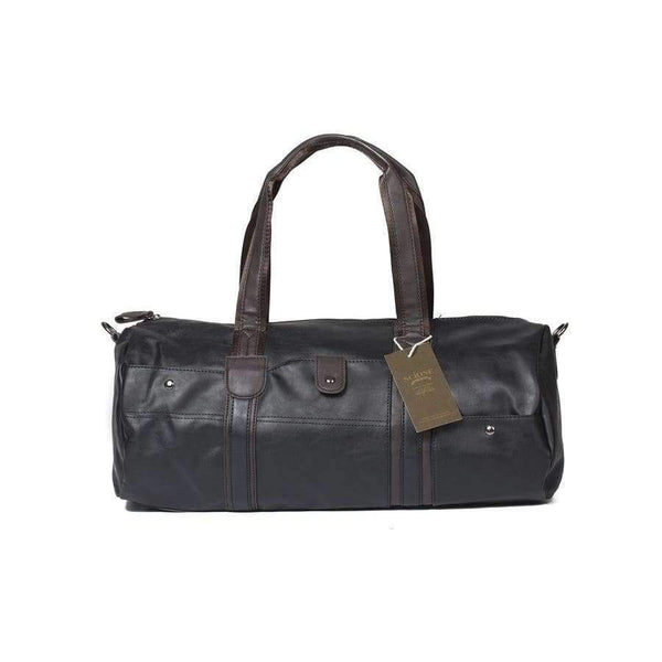 Planet Gates Men's Large Capacity PU Leather Sports Bag Gym Bag Fitness Sport Bags Travel Shoulder Handbag Male Bag Black Brown