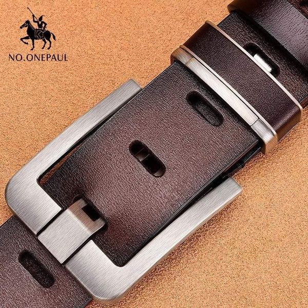 Men's Leather Alloy Pin Buckle Jeans Belt Fashion Business Cow Genuine Leather Men's Youth Luxury Retro Classic Belts