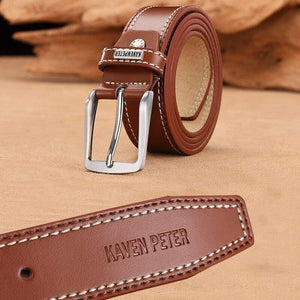 Men's Leather High Quality Classic Belt Alloy Pin Buckle Men's Matching Jeans Business Cowhide Belt Black Color Dark Brown Color