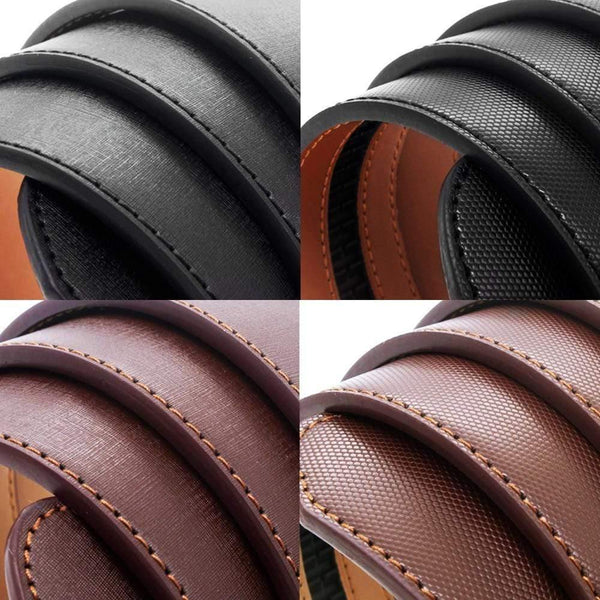 Men's Leather Ratchet Belt With Orthodox Automatic Buckle Genuine Leather Belts For Men
