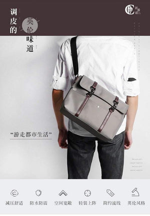 Planet Gates Men's Messenger Bags Canvas Shoulder Bag Fashion Men Business Solid Color Travel Handbag for 13 Inch Laptop