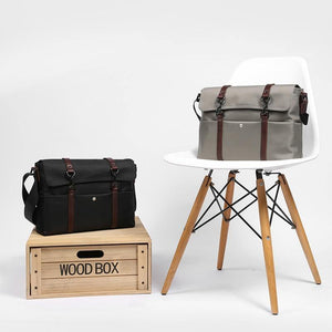 Planet Gates Men's Messenger Bags Canvas Shoulder Bag Fashion Men Business Solid Color Travel Handbag for 13 Inch Laptop