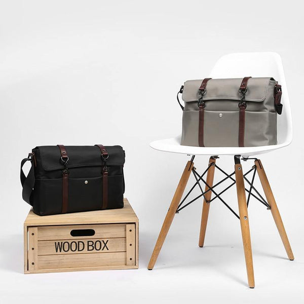 Planet Gates Men's Messenger Bags Canvas Shoulder Bag Fashion Men Business Solid Color Travel Handbag for 13 Inch Laptop
