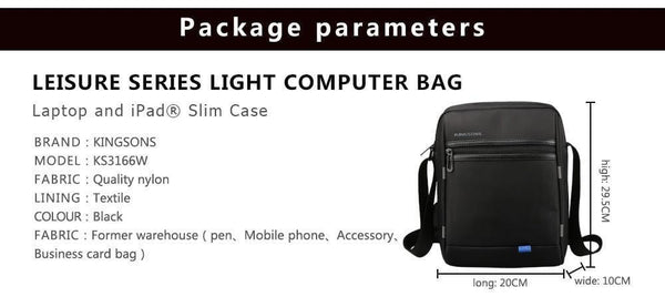 Planet Gates Men's Messenger Bags Waterproof Men's School Business Carrying Handle Bag 9.7 inches Fashion Shoulder Crossbody Bags