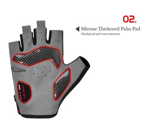 Planet Gates Men's Shockproof Gel Pad Cycling Glove Half Finger Sport Gloves Summer Bicycle Gym Fitness Gloves Anti-slip MTB Bike Gloves