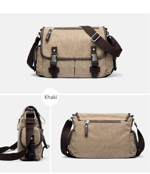 Planet Gates Men's Shoulder Bag Travel Crossbody Bags Causal Canvas Messenger Bag Patchwork Multi-function Laptop Handbag School Tote
