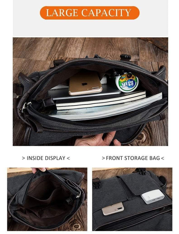 Planet Gates Men's Shoulder Bag Travel Crossbody Bags Causal Canvas Messenger Bag Patchwork Multi-function Laptop Handbag School Tote