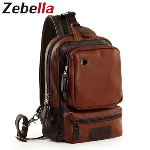 Planet Gates Men's Shoulder Bag Vintage Men Crossbody Bag Men Chest Bags Casual Fashion PU Leather Men Messenger Bag