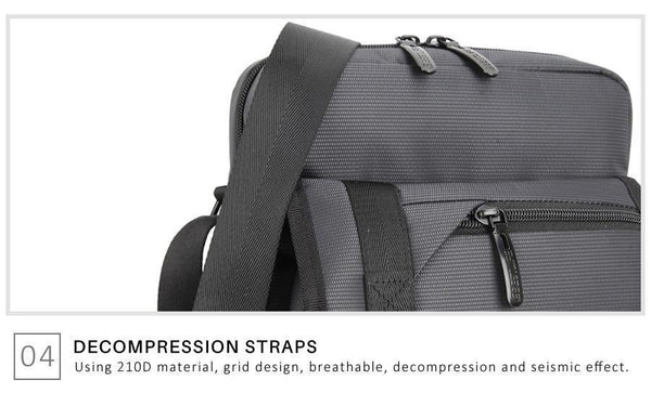 Planet Gates Men's Shoulder Messenger Bag 10.2" Business Briefcase Crossbody Messenger Bags Multifunction Men Nylon Shoulder Satchel