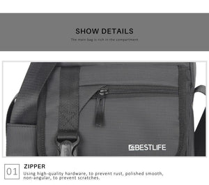 Planet Gates Men's Shoulder Messenger Bag 10.2" Business Briefcase Crossbody Messenger Bags Multifunction Men Nylon Shoulder Satchel