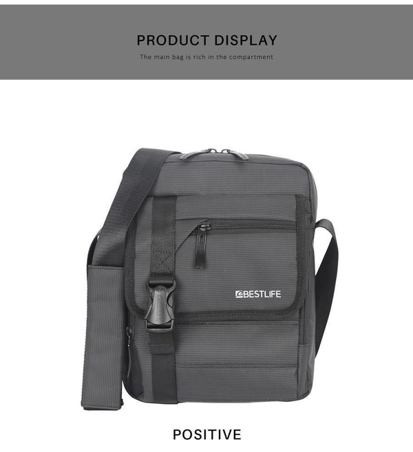 Planet Gates Men's Shoulder Messenger Bag 10.2" Business Briefcase Crossbody Messenger Bags Multifunction Men Nylon Shoulder Satchel