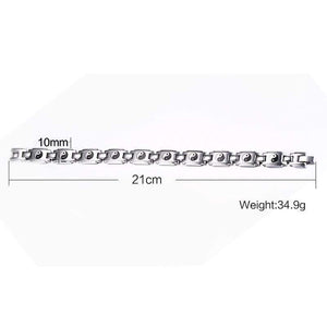 Planet Gates Men's Slivertone Magnet Tai Chi Hematite Bracelets Stainless Steel Magnetic Bio Energy Therapy Male Wristands Accessories