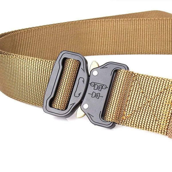 Men's Tactics Belt Design Steel Buckle Belt Man Quality Canvas Elastic Belts Waistband Casual Men