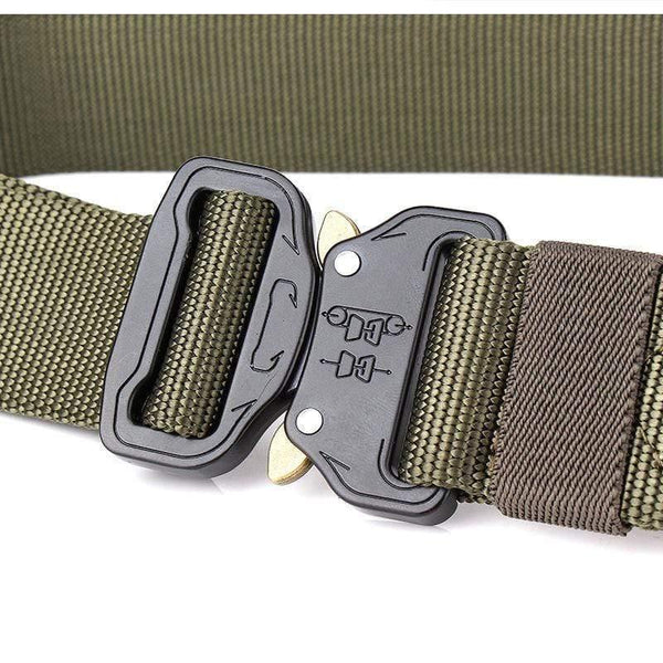 Men's Tactics Belt Design Steel Buckle Belt Man Quality Canvas Elastic Belts Waistband Casual Men