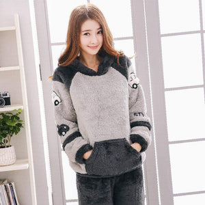 Planet Gates Men's Thicken Warm Pajama Sets Couples Winter Soft Flannel Pajama Cars Printing Long Sleep Lounge