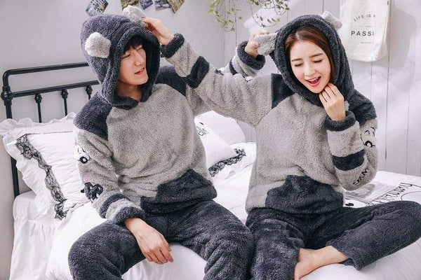 Planet Gates Men's Thicken Warm Pajama Sets Couples Winter Soft Flannel Pajama Cars Printing Long Sleep Lounge