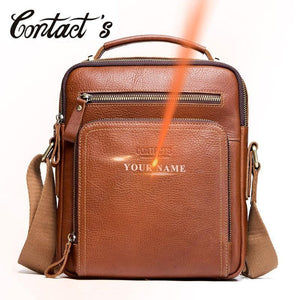 Planet Gates Men's Travel Bag Casual Men Messenger Bags High Quality Brand Genuine Leather Crossbody Bags For Mini Laptop