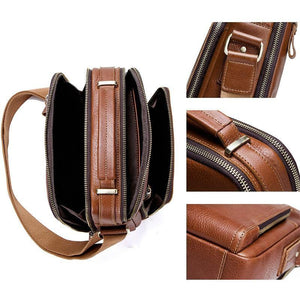 Planet Gates Men's Travel Bag Casual Men Messenger Bags High Quality Brand Genuine Leather Crossbody Bags For Mini Laptop