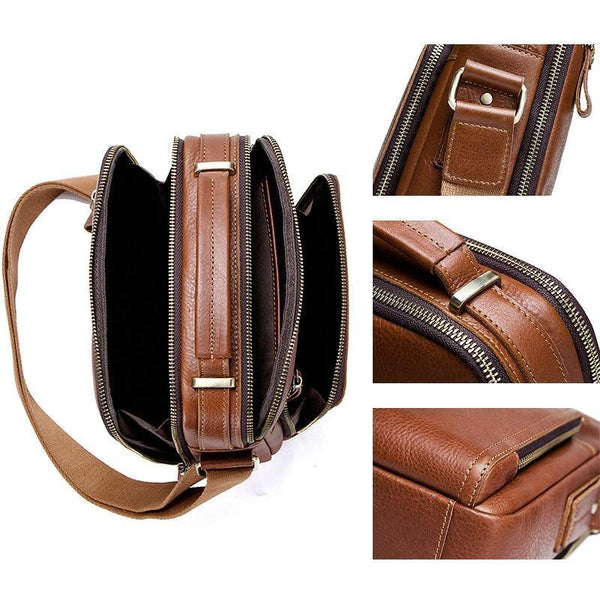 Planet Gates Men's Travel Bag Casual Men Messenger Bags High Quality Brand Genuine Leather Crossbody Bags For Mini Laptop