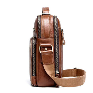 Planet Gates Men's Travel Bag Casual Men Messenger Bags High Quality Brand Genuine Leather Crossbody Bags For Mini Laptop