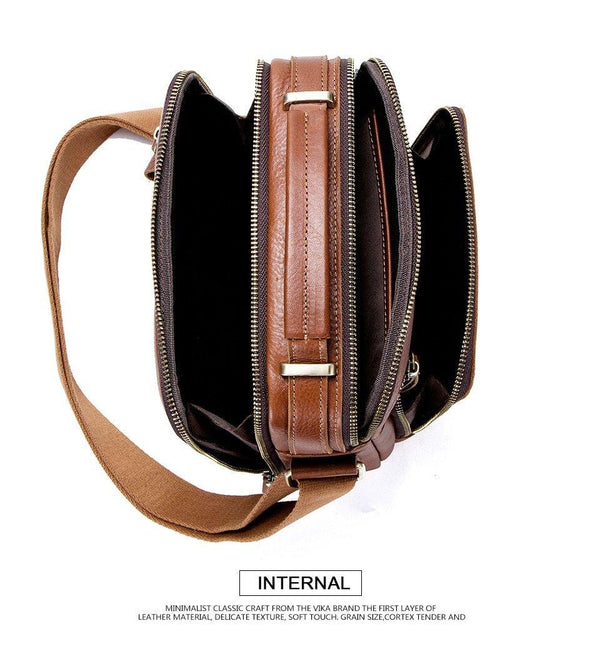 Planet Gates Men's Travel Bag Casual Men Messenger Bags High Quality Brand Genuine Leather Crossbody Bags For Mini Laptop