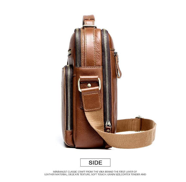 Planet Gates Men's Travel Bag Casual Men Messenger Bags High Quality Brand Genuine Leather Crossbody Bags For Mini Laptop