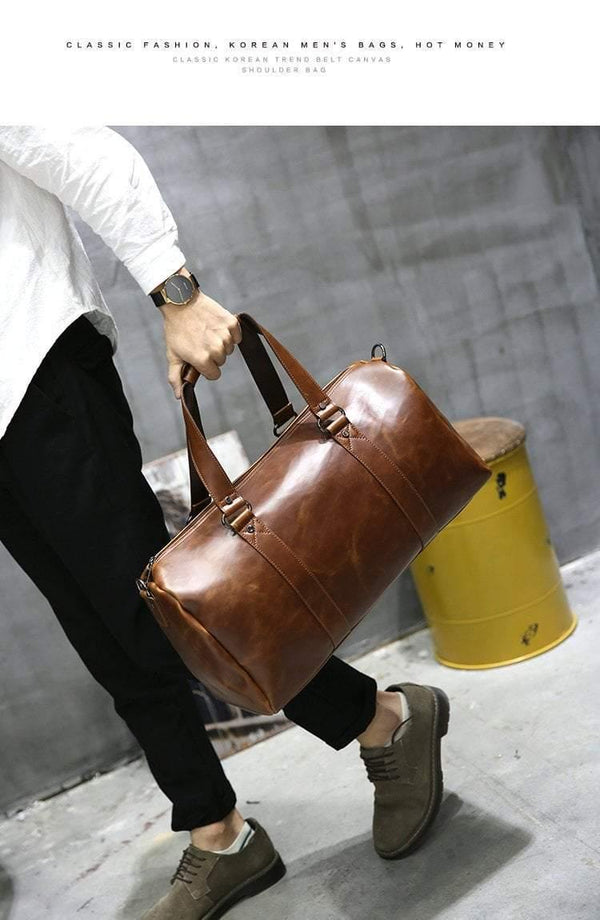 Planet Gates Men's Travel Bags Coffee Bucket Handbags Shoulder Bag large Men Business Luggage Bag