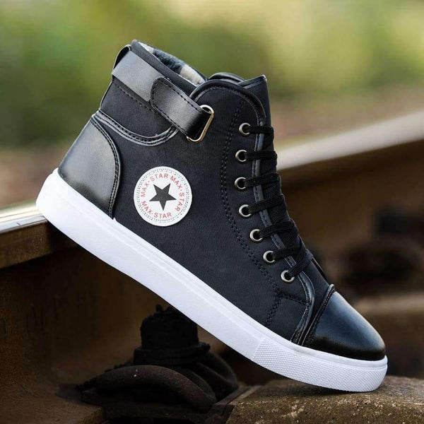 Planet Gates Men's Vulcanize Shoes Lace-up Men Casual Shoes Fashion High Top Men High Pipe Retro Comfortable Men's Flat Shoes TR642863