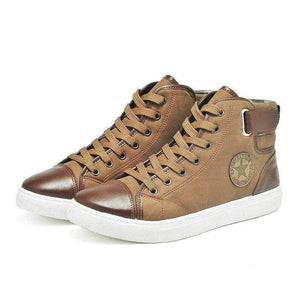 Planet Gates Men's Vulcanize Shoes Lace-up Men Casual Shoes Fashion High Top Men High Pipe Retro Comfortable Men's Flat Shoes TR642863