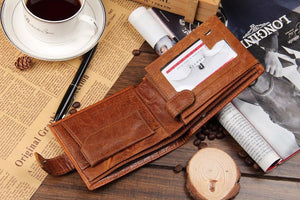 Planet Gates Men's wallet leather quality guarantee card purse for male vintage wallet coin purse