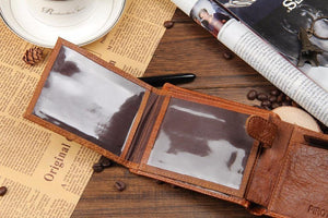 Planet Gates Men's wallet leather quality guarantee card purse for male vintage wallet coin purse