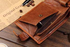 Planet Gates Men's wallet leather quality guarantee card purse for male vintage wallet coin purse