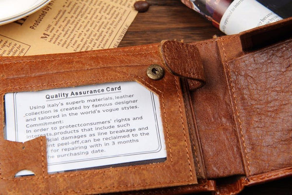 Planet Gates Men's wallet leather quality guarantee card purse for male vintage wallet coin purse