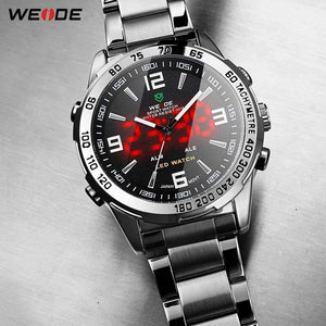 Planet Gates Men's Watches LED Digital Quartz Hour Business Black Dial Wristwatch Waterproof Clock Military Army Relogio Masculino