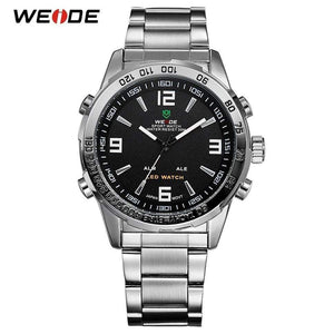 Planet Gates Men's Watches LED Digital Quartz Hour Business Black Dial Wristwatch Waterproof Clock Military Army Relogio Masculino