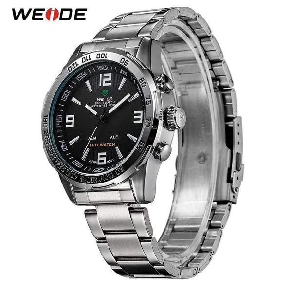 Planet Gates Men's Watches LED Digital Quartz Hour Business Black Dial Wristwatch Waterproof Clock Military Army Relogio Masculino