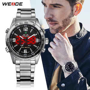 Planet Gates Men's Watches LED Digital Quartz Hour Business Black Dial Wristwatch Waterproof Clock Military Army Relogio Masculino