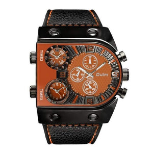 Planet Gates Men's Watches Mens Quartz Casual Leather Strap Wristwatch Sports Man Multi-Time Zone Military Male Watch Clock relogios