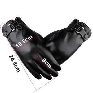 Planet Gates Men's Winter Warm Fashion Waterproof Gloves Men Faux Leather Driving Gloves Thin Leather Gloves for Touch Screen Brown Guantes