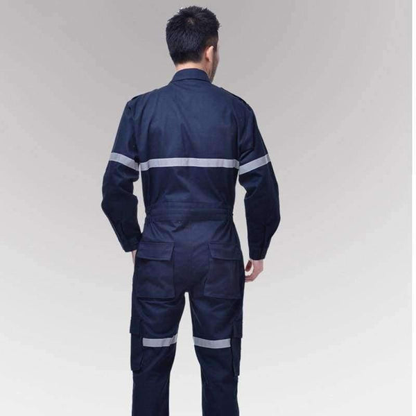 Planet Gates Men's Work clothing Reflective Strip Coveralls Working Overalls Windproof Road Safety Uniform Workwear Maritime Clothing
