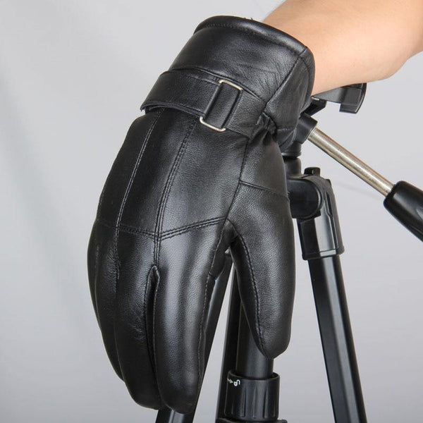 Planet Gates Men sheepskin gloves genuine leather glove for men winter Outdoor warm fur thickening thermal patchwork gloves