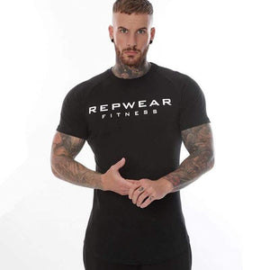 Men Short Sleeve Cotton T-shirt Gyms Fitness Bodybuilding T Shirt Male Summer New Casual Fashion Slim Tees Tops Brand Clothing