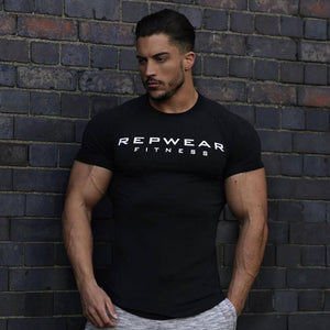 Men Short Sleeve Cotton T-shirt Gyms Fitness Bodybuilding T Shirt Male Summer New Casual Fashion Slim Tees Tops Brand Clothing