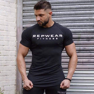 Men Short Sleeve Cotton T-shirt Gyms Fitness Bodybuilding T Shirt Male Summer New Casual Fashion Slim Tees Tops Brand Clothing
