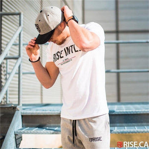 Men Short Sleeve Cotton T-shirt  New Casual Fashion Slim Print T Shirt Male Jogger Gyms Fitness Tees Man Summer Style Tops