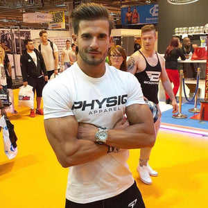 Men Short Sleeve O-Neck T-shirt Gyms Fitness Workout Cotton T Shirt Summer Man Casual Fashion Slim Tees Tops Clothing Costume